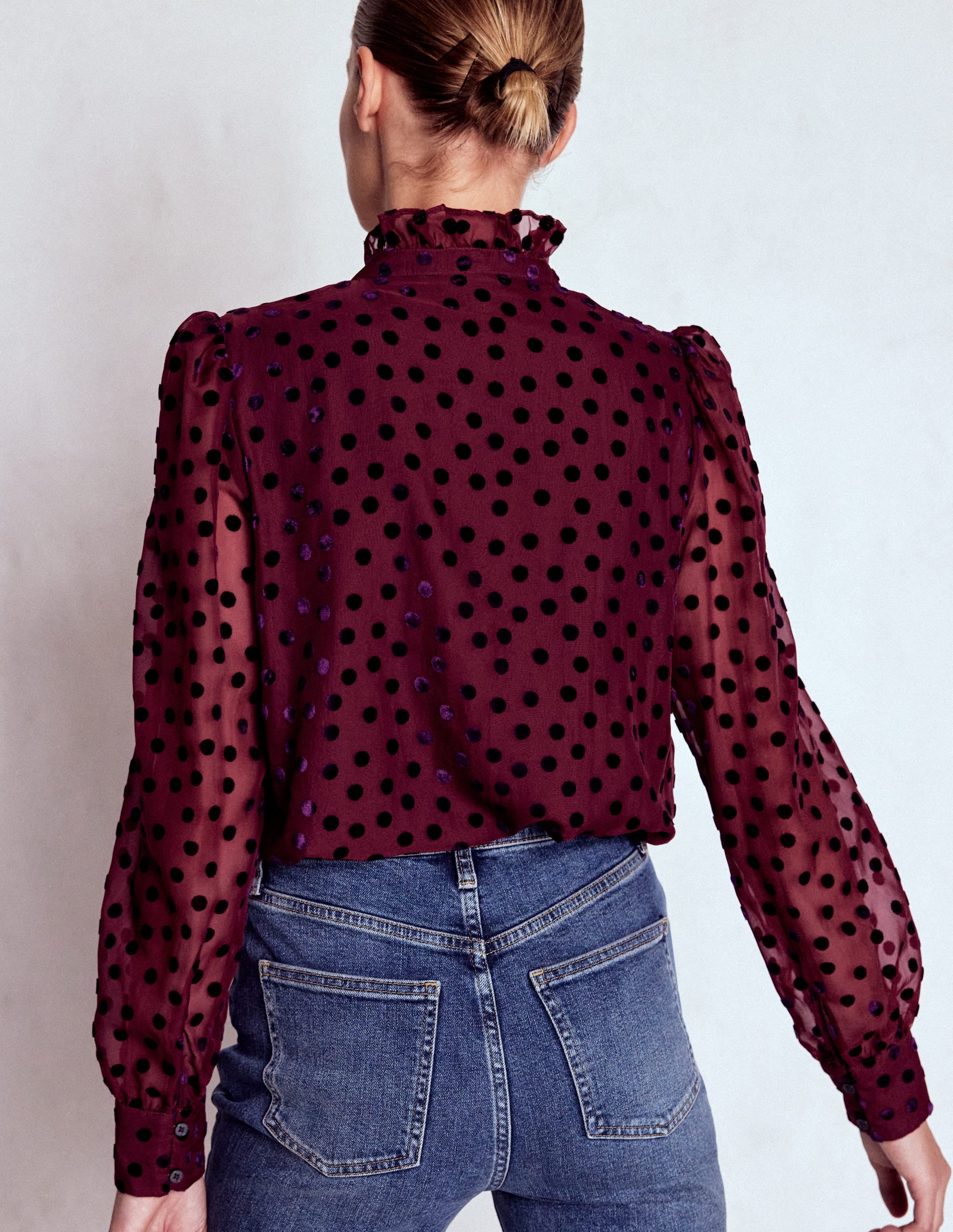 Sasha Devore Velvet Top-Deep Wisteria Spot - Image 3