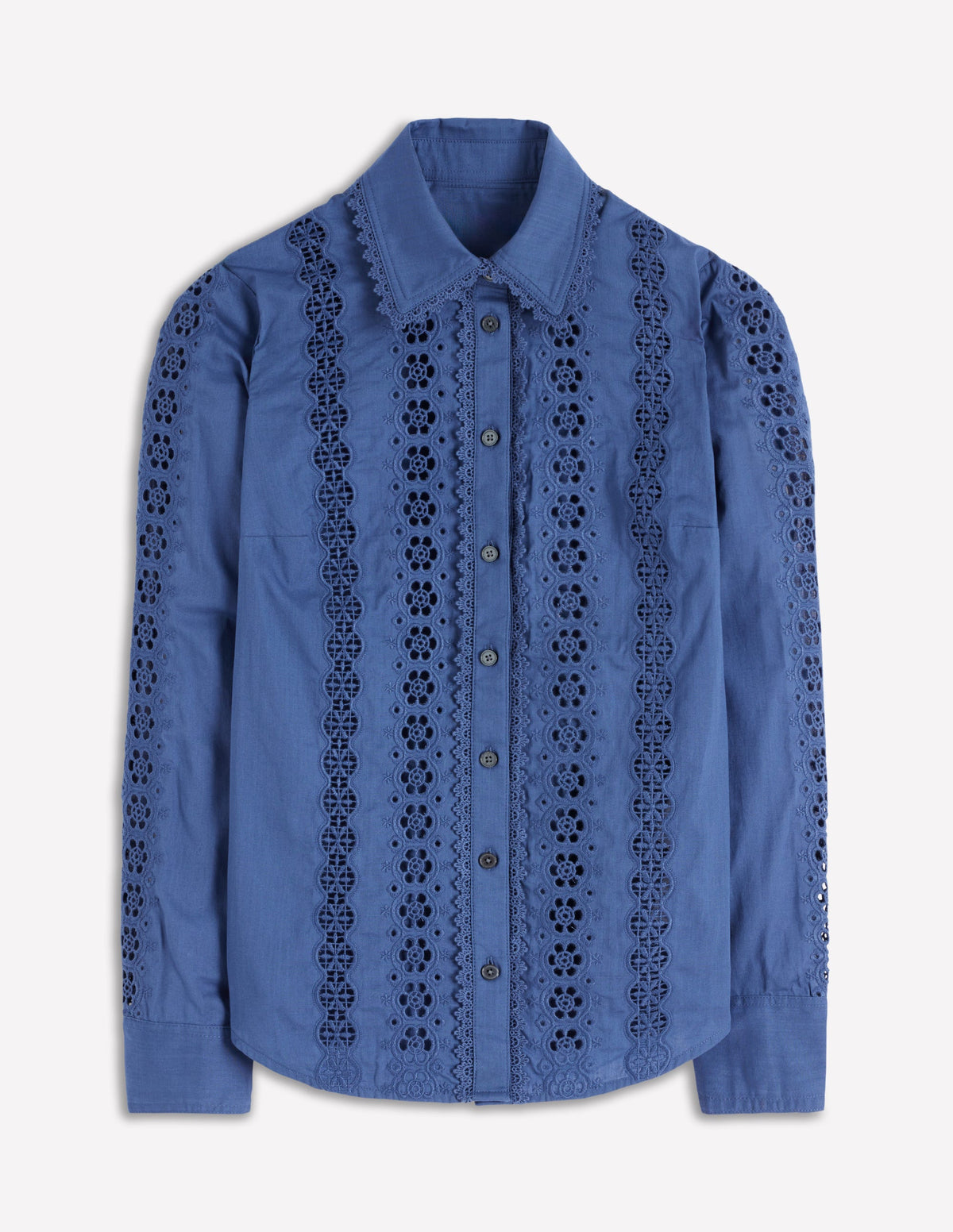 Sienna Hemd mit Lochstickerei-Denim-Blau - Image 7