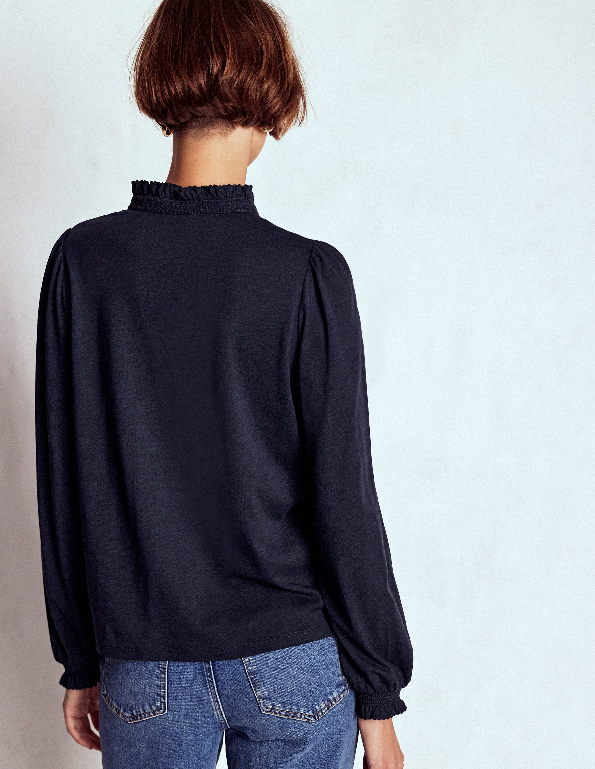 Effie Hemd mit gesmokten Details-Marineblau - Image 3