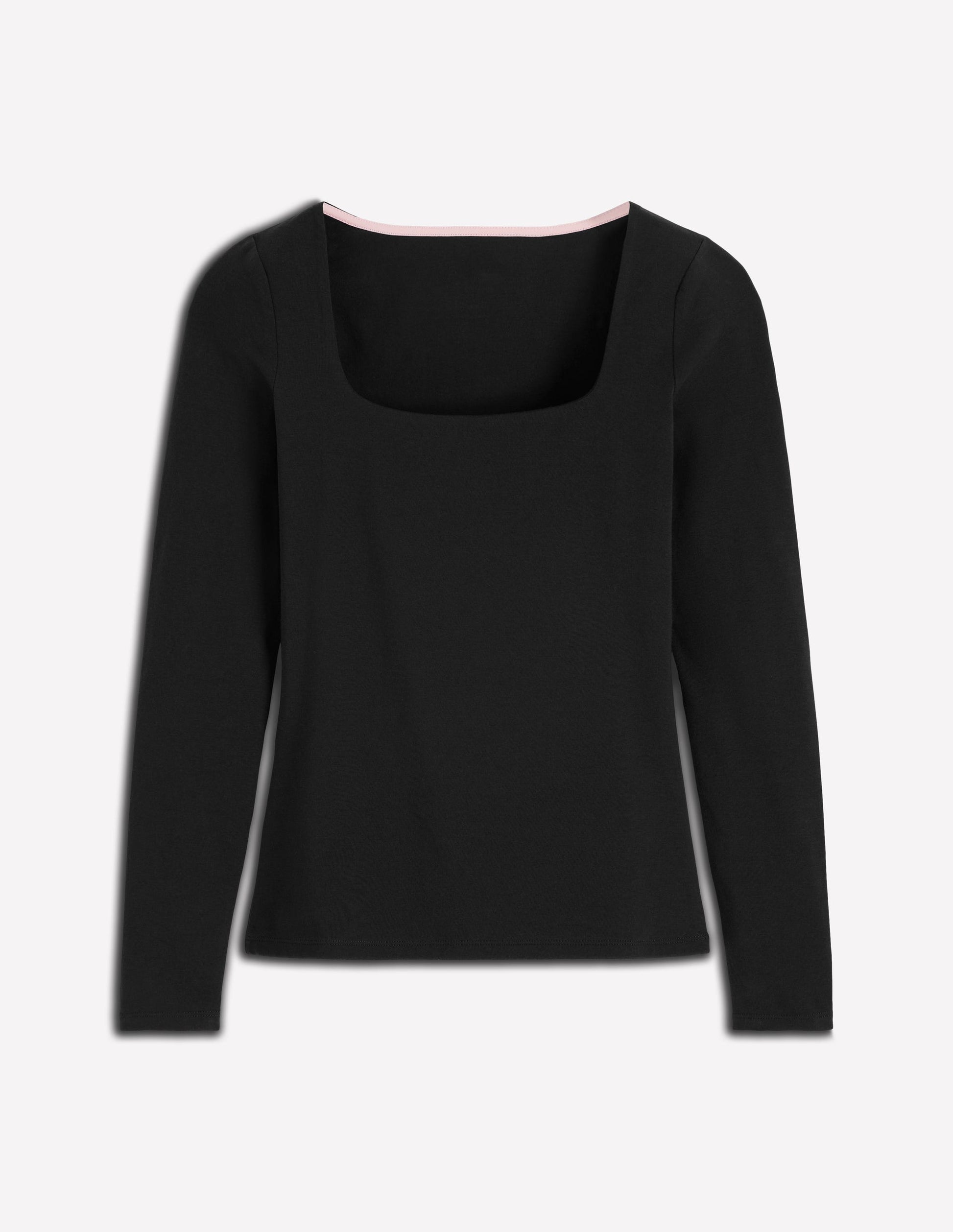 Double Layer Square Neck Top-Black-6