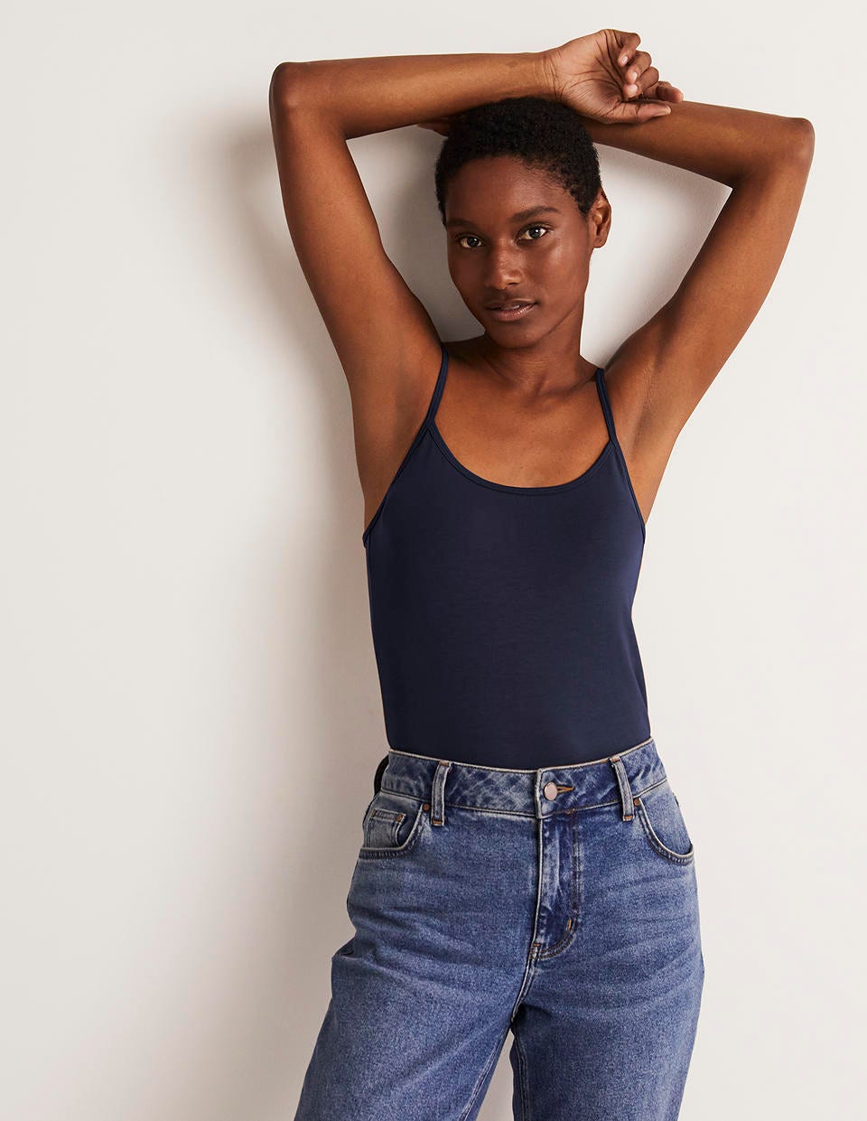 Plain Cami Top-Navy - Image 1