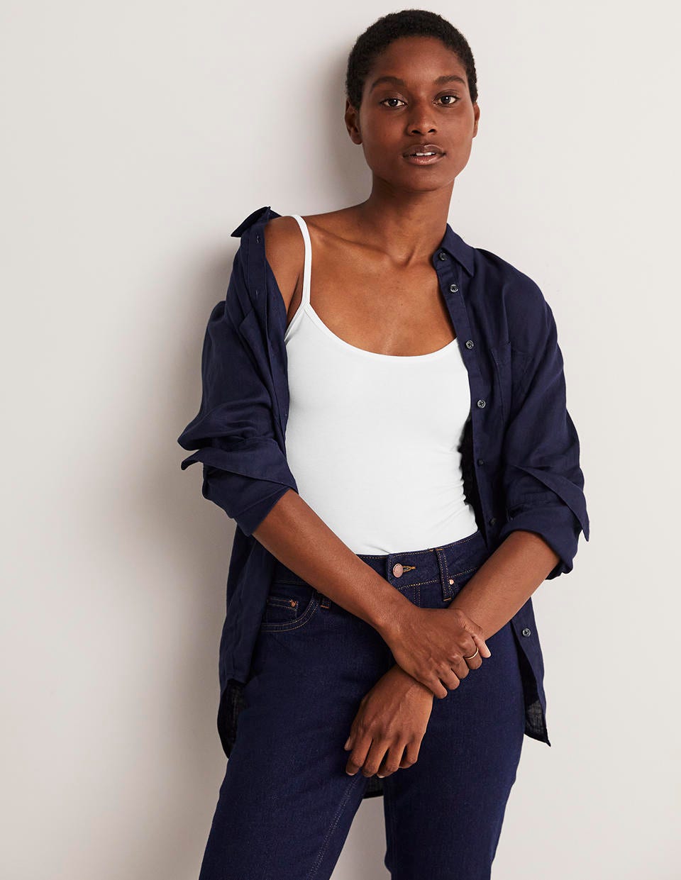 Schlichtes Camisole-Oberteil-Weiß - Image 4