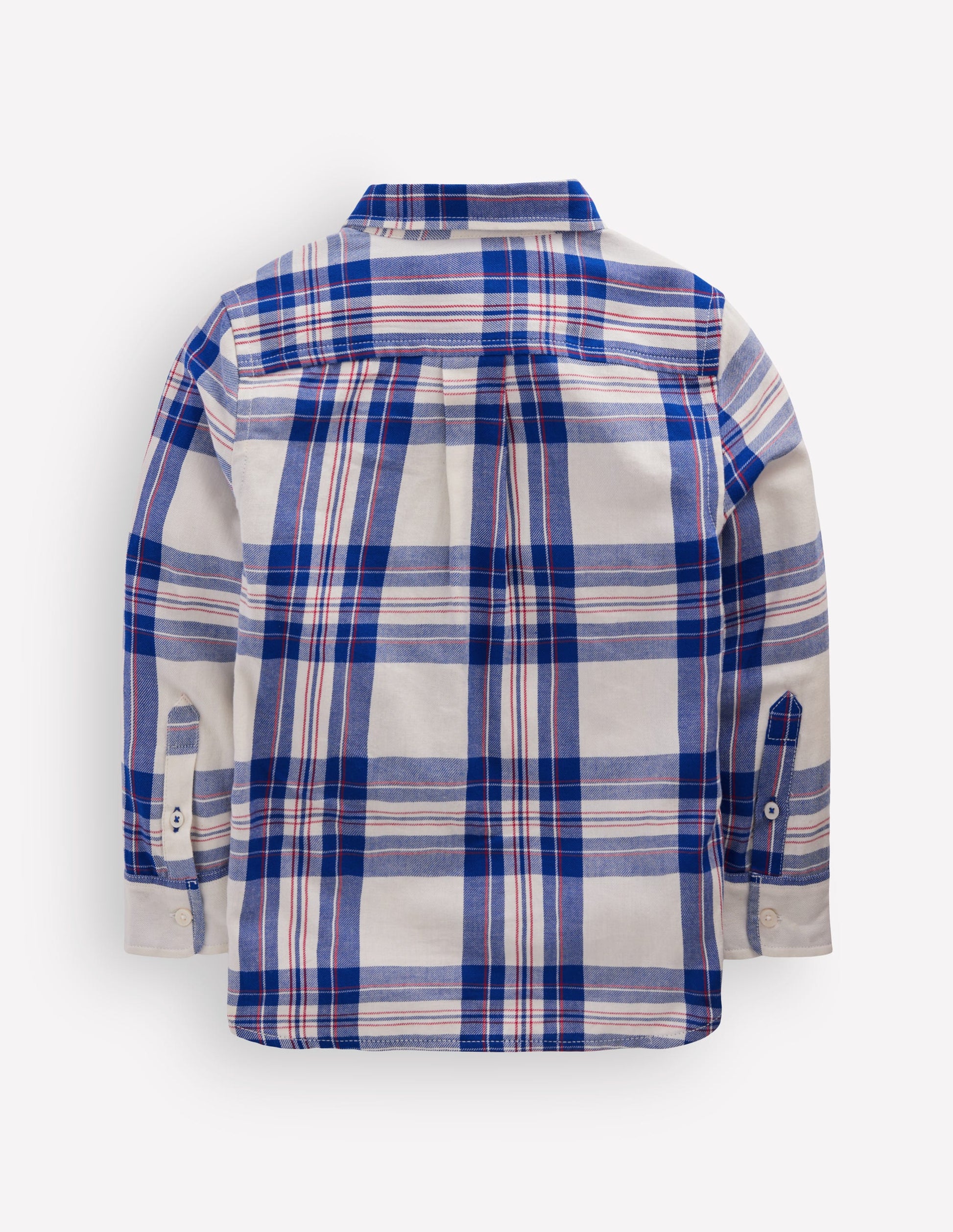 Chemise cosy à carreaux en coton-Carreaux papyrus et bleu connecté-2