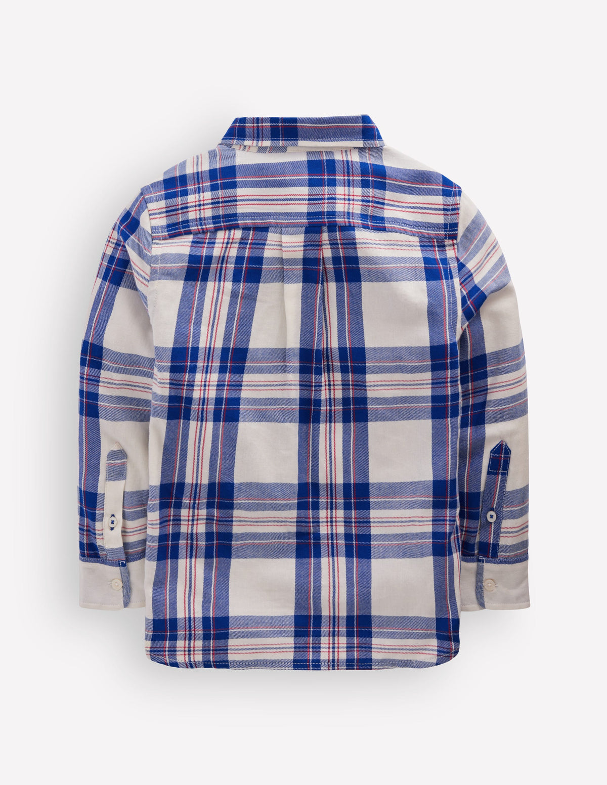 Chemise cosy à carreaux en coton-Carreaux papyrus et bleu connecté - Image 2