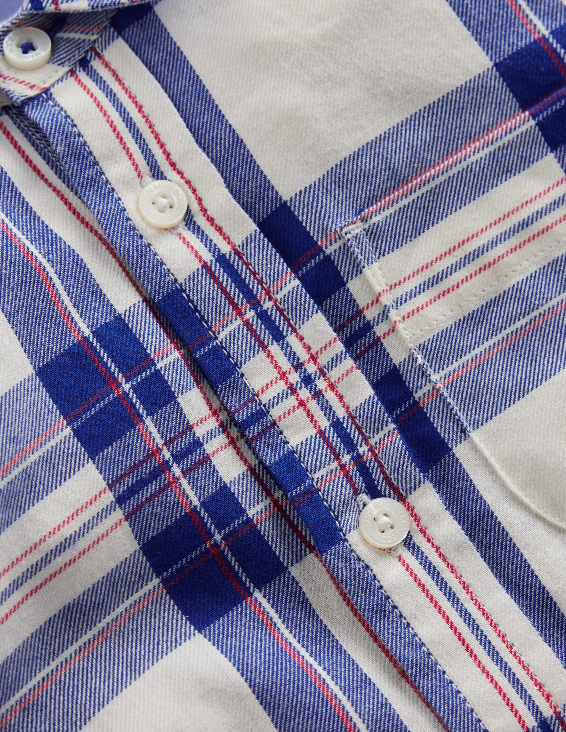 Chemise cosy à carreaux en coton-Carreaux papyrus et bleu connecté-3