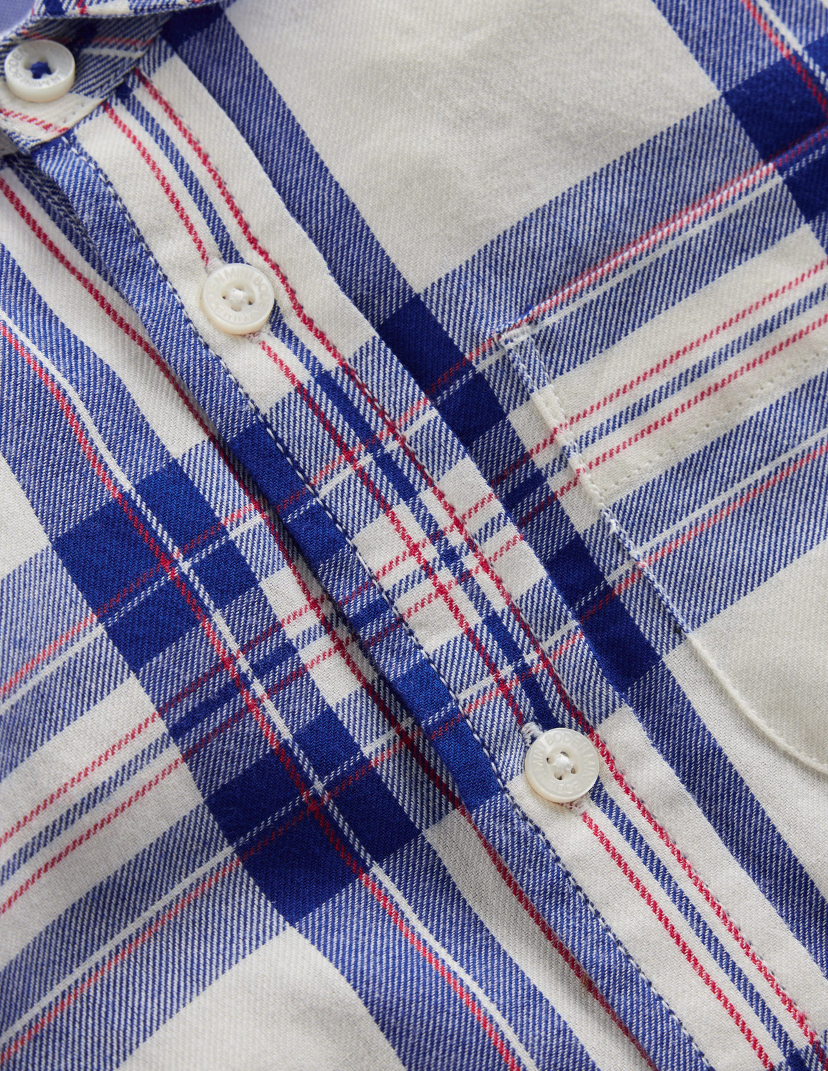 Chemise cosy à carreaux en coton-Carreaux papyrus et bleu connecté - Image 3