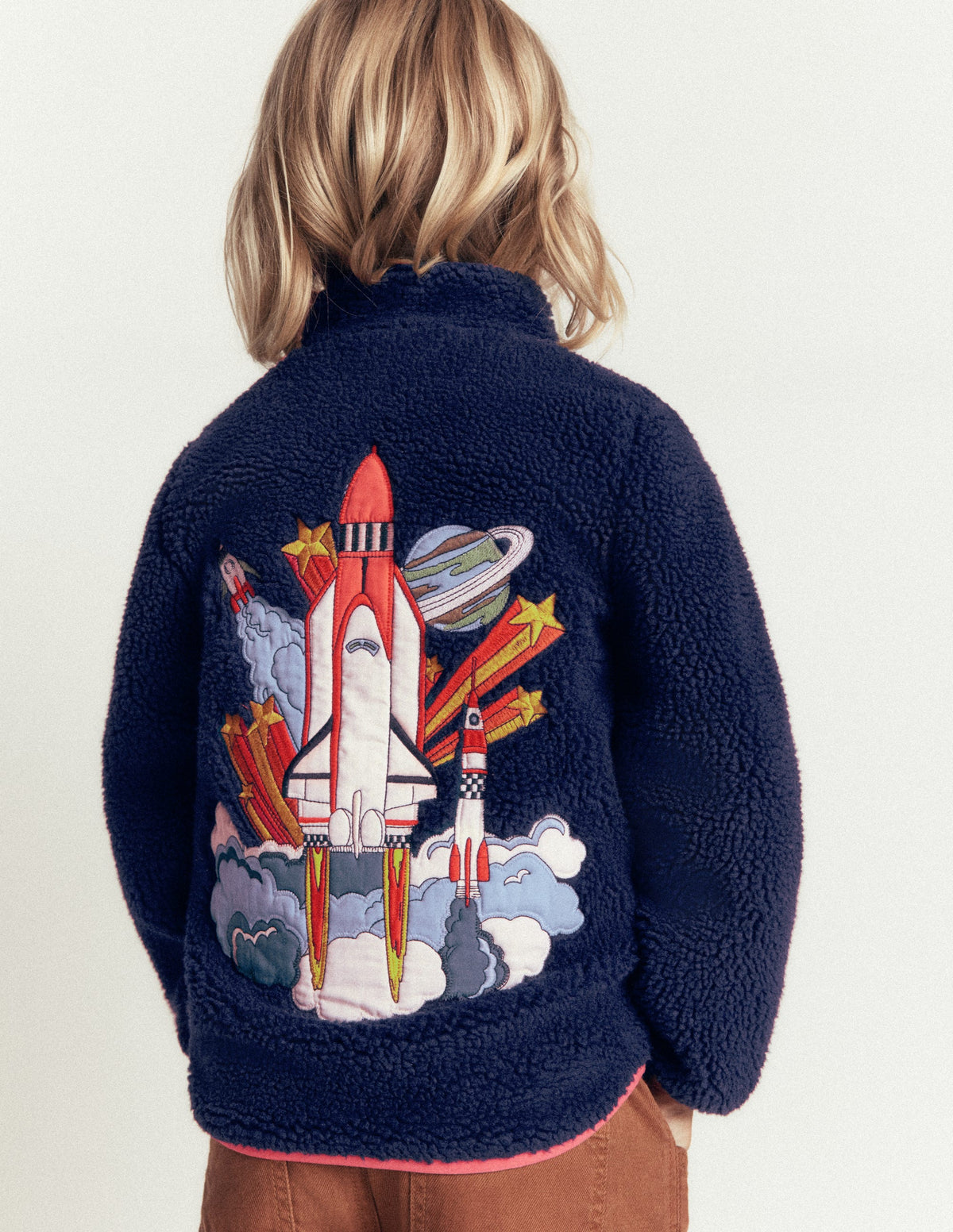 Veste douillette en borg-Espace bleu marine universitaire - Image 1