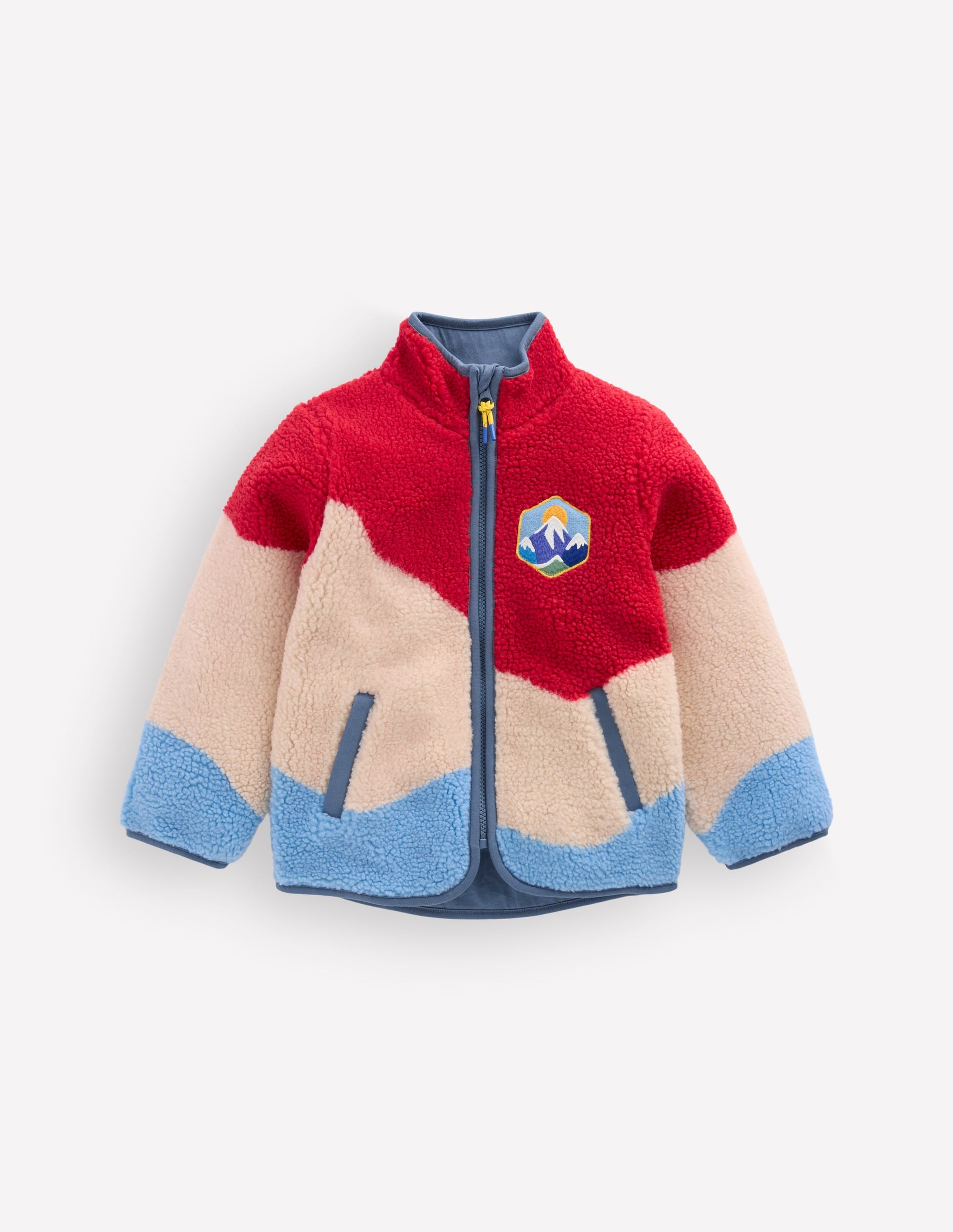 Kuschelige Teddyfell-Jacke-Blockfarben - Image 1