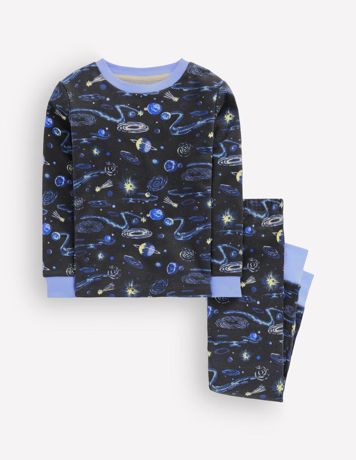 Pyjama long douillet-Constellation gris ombre