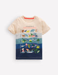 T-shirt phosphorescent-Motif géologique avoine