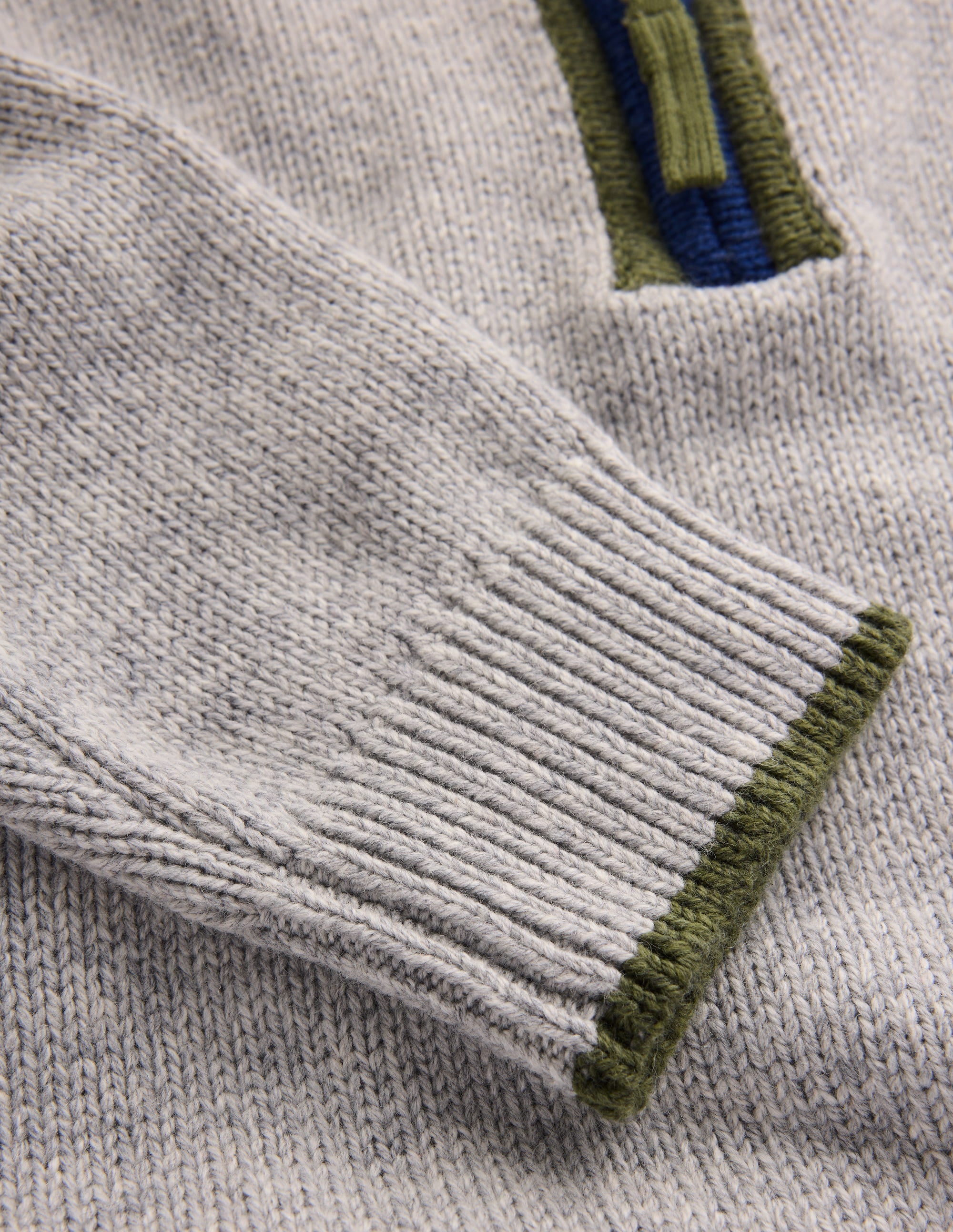 Pull partiellement zippé traditionnel-Gris chiné - Image 4