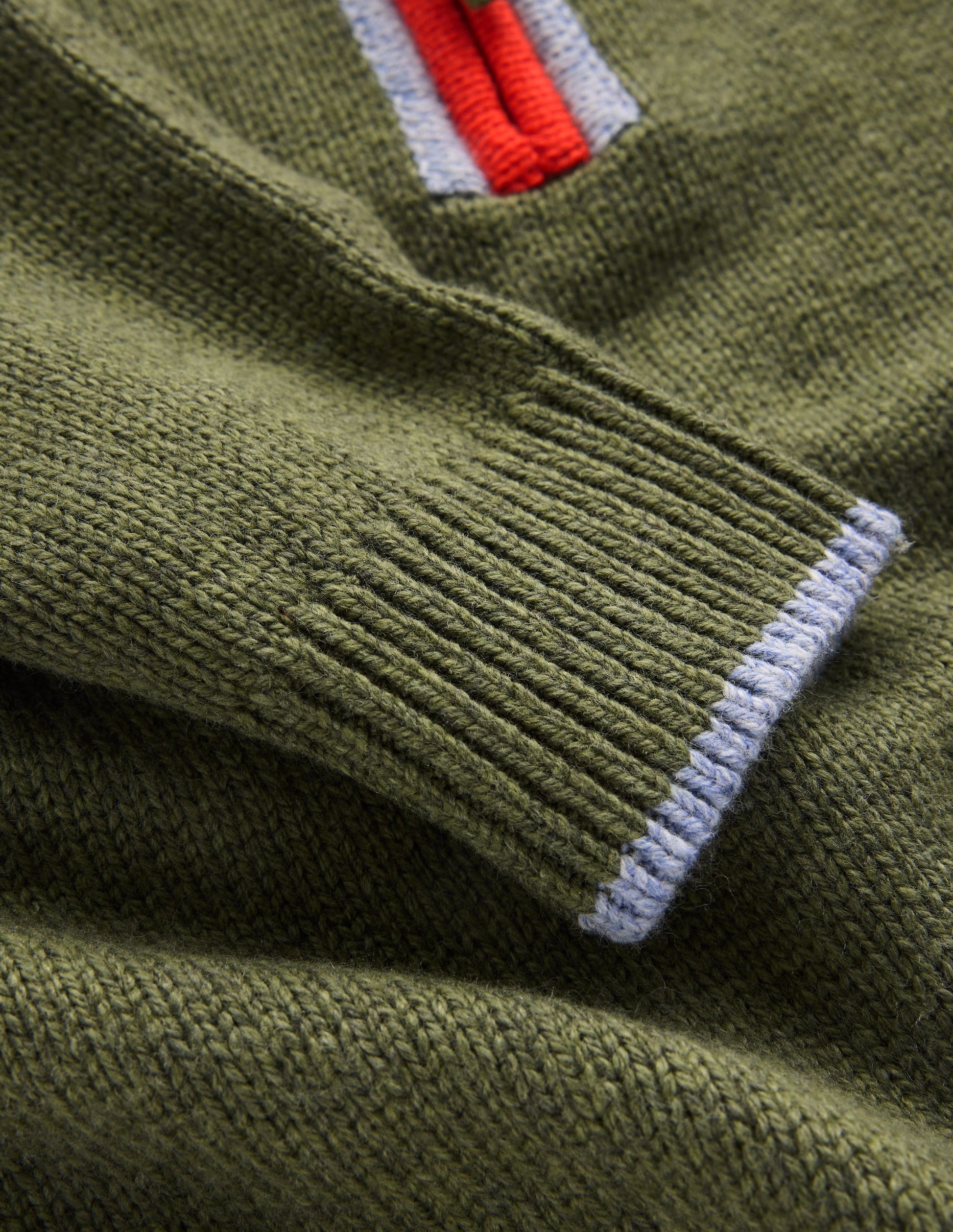Klassischer Pullover mit halblangem Reißverschluss-Schnittlauch Meliert-5