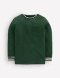 T-shirt semi-épais cosy-Vert chasseur/aura bleue