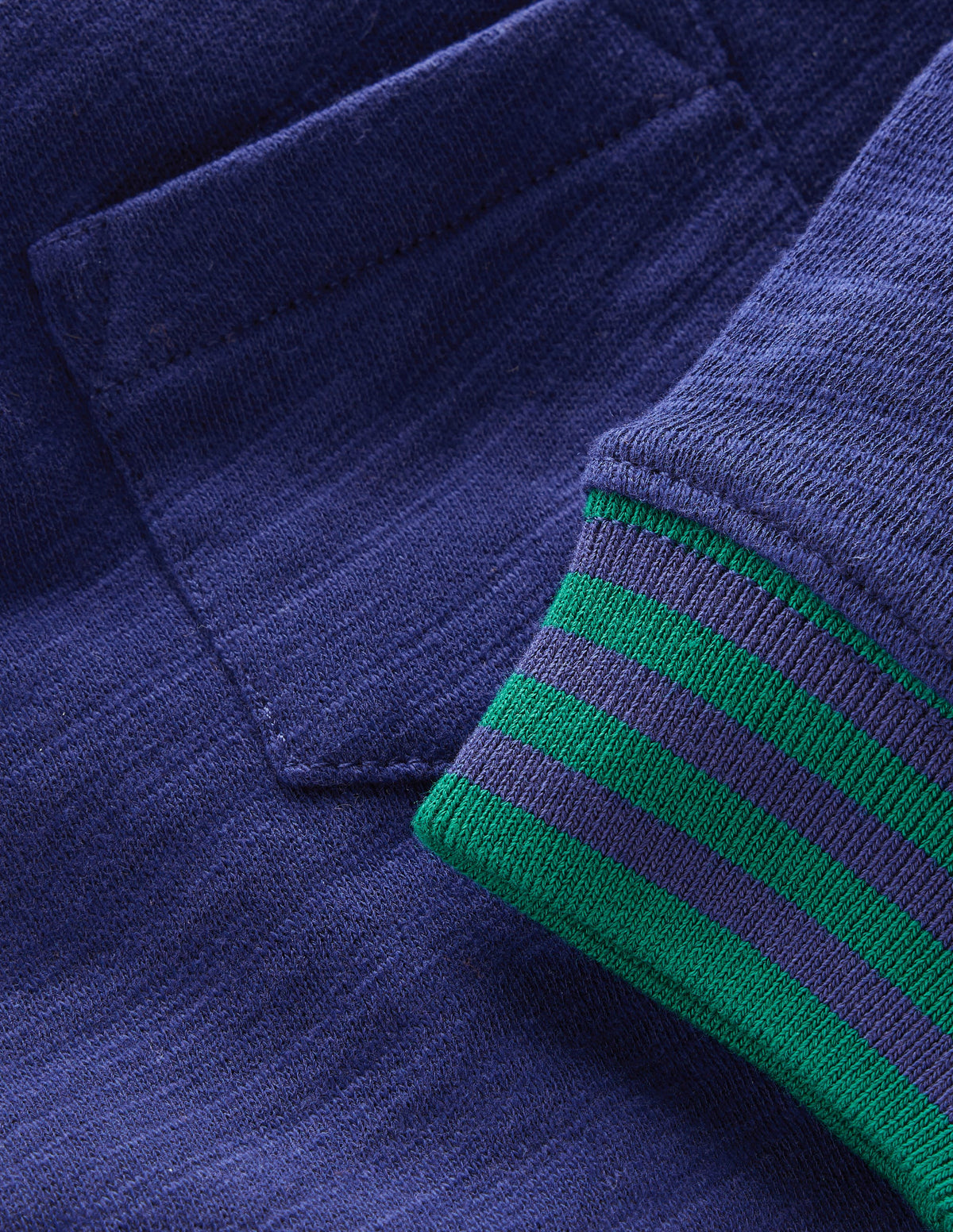 Cosy Mid-weight T-shirt-College Navy / Jewel Green-3