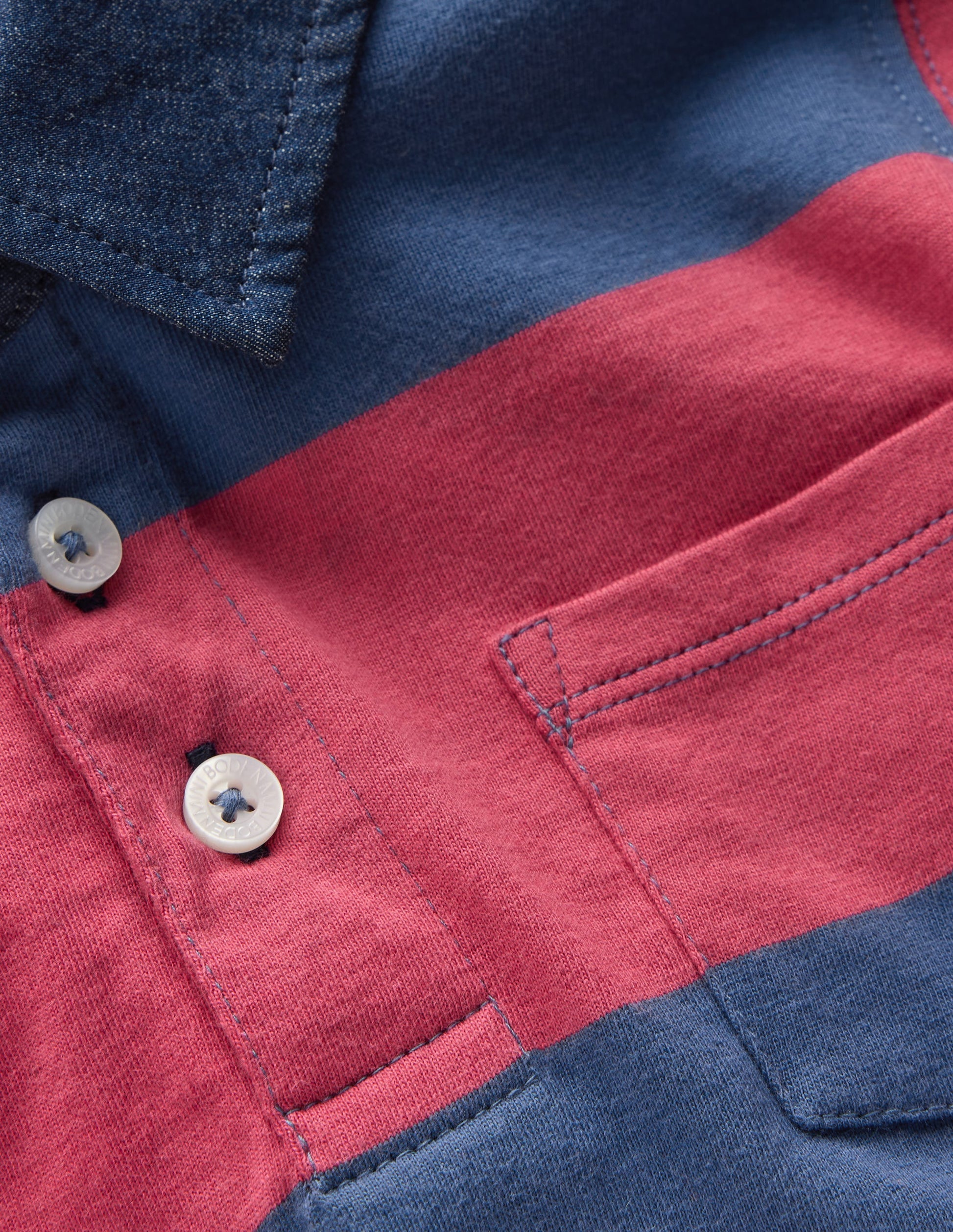 Long Sleeve Smart Polo Shirt-Winter Blush / Denim Blue-4