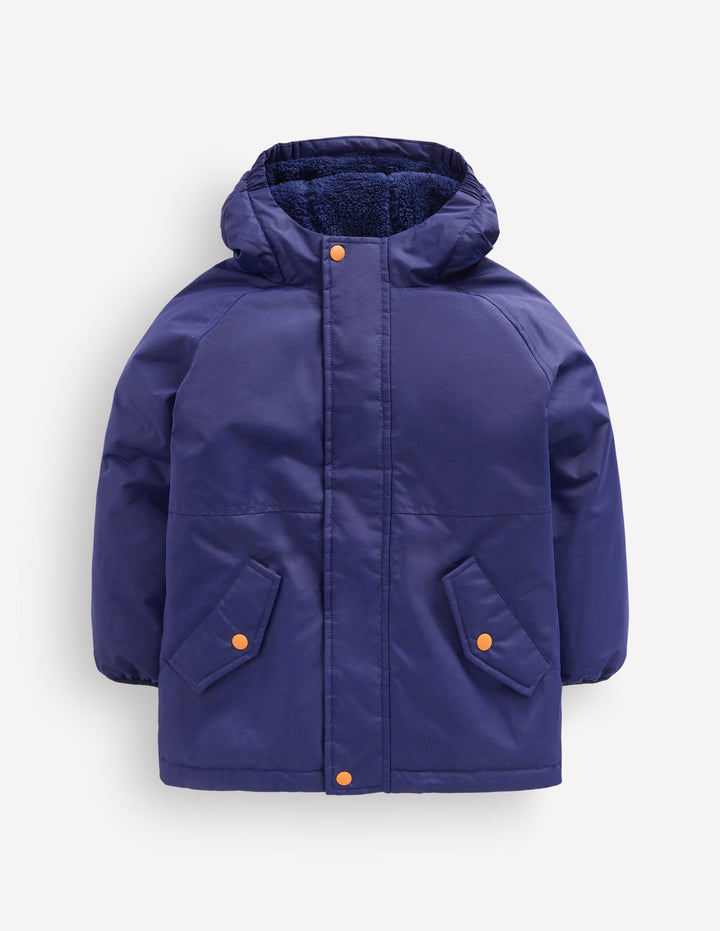 Anorak mit Teddyfellfutter-Mazarinblau