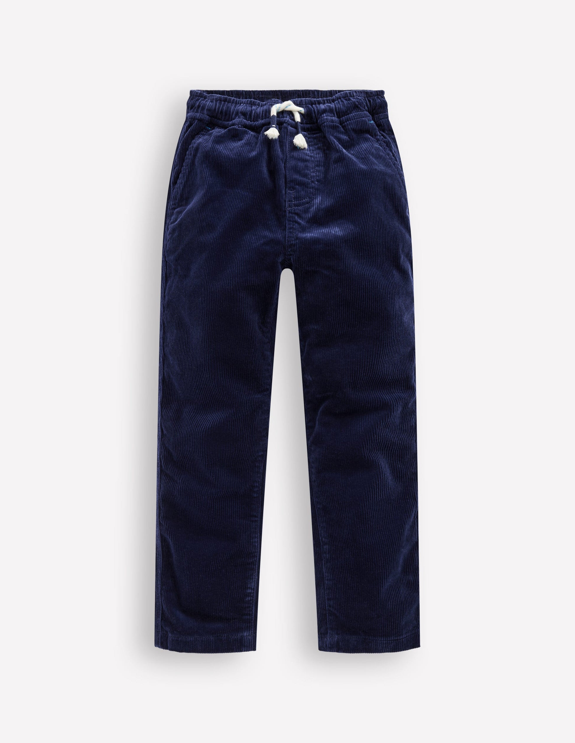 Schmal geschnittene Hose zum Hineinschlüpfen-Schuluniform-Marineblau Cord-1