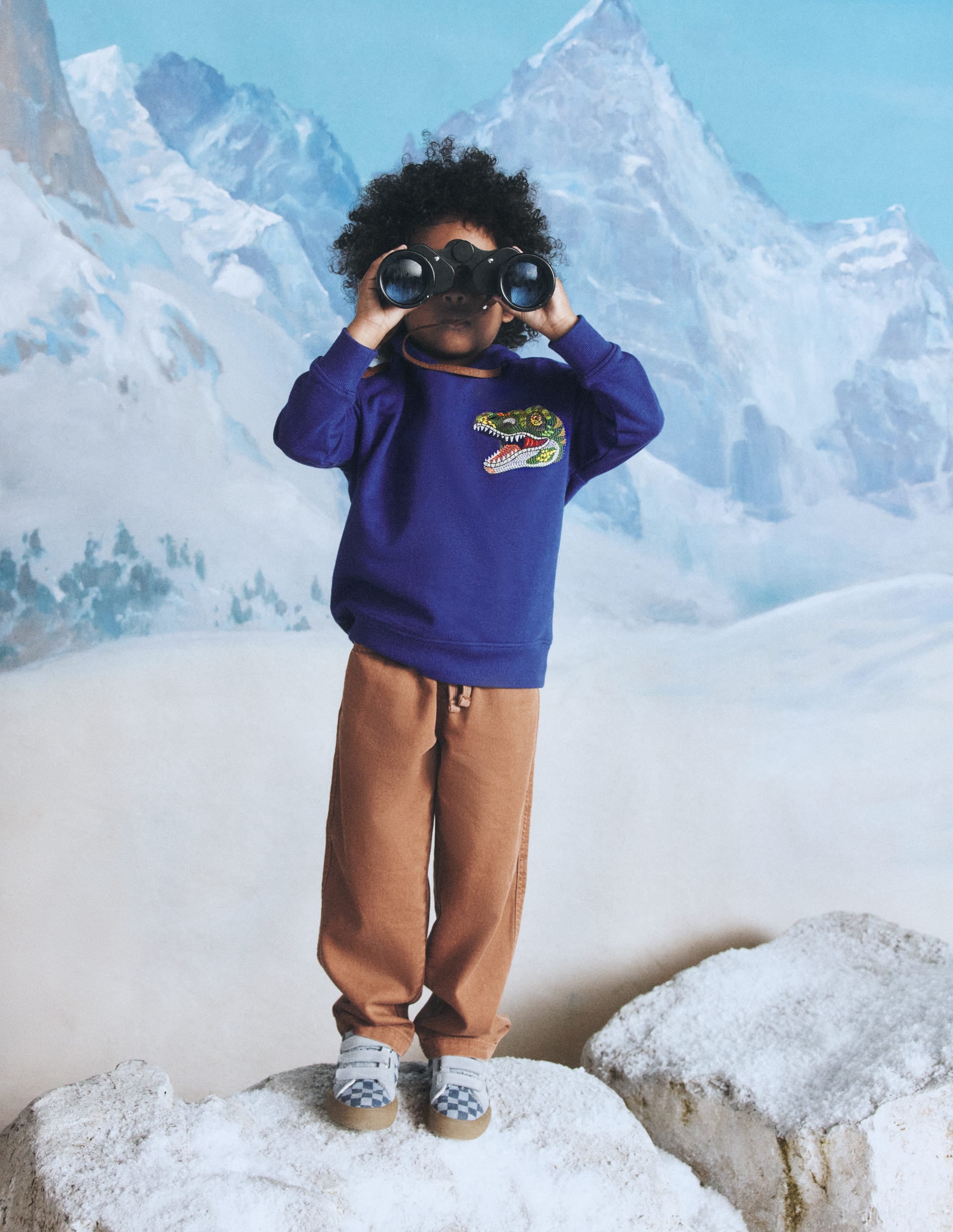 Kapuzenpullover mit Superstitch-Blau Dino - Image 4