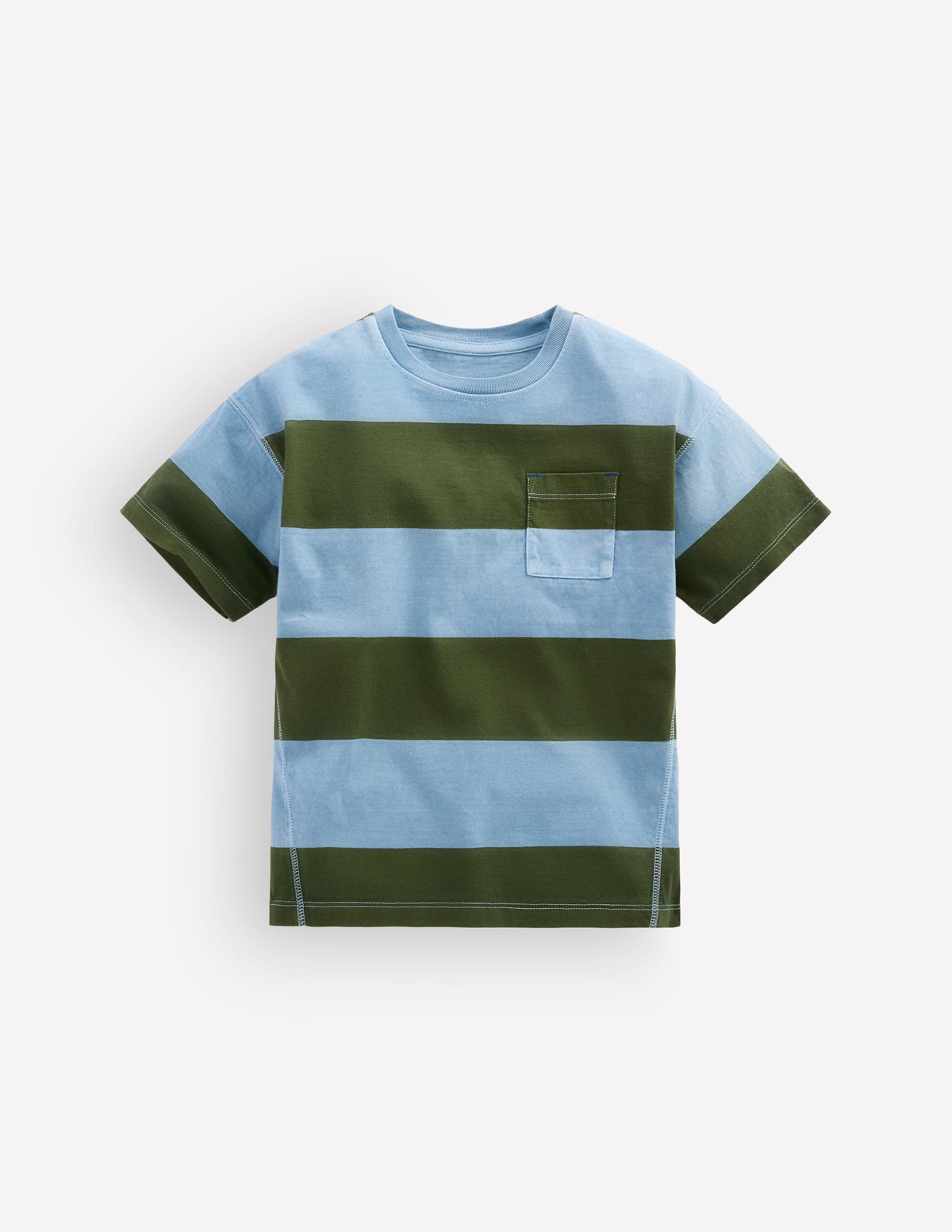 Stückgefärbtes, lockeres T-Shirt-Französisches Blau/Braunschweigisches Grün - Image 1