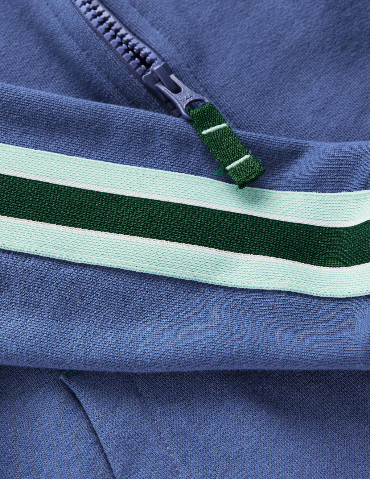 Kapuzenjacke mit Streifendetail-Denim-Blau-3