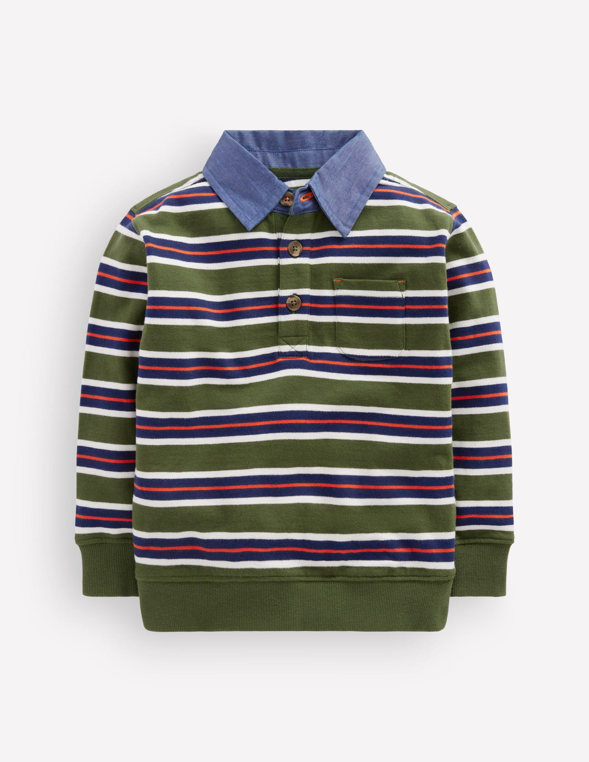 Smart Collared Sweatshirt-Brunswick Green / College Navy - Image 1
