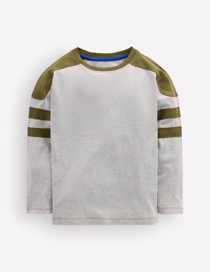 T-shirt colourblock-Gris chiné