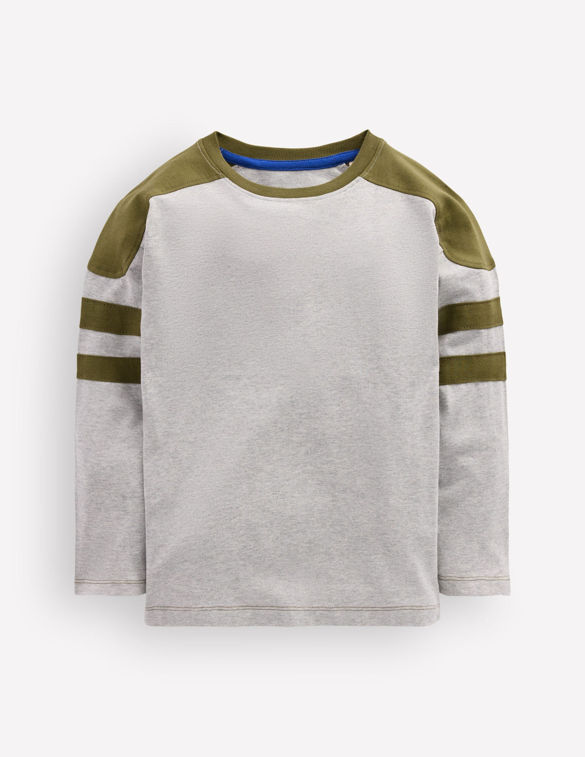 T-Shirt in Blockfarben-Grau Meliert - Image 1