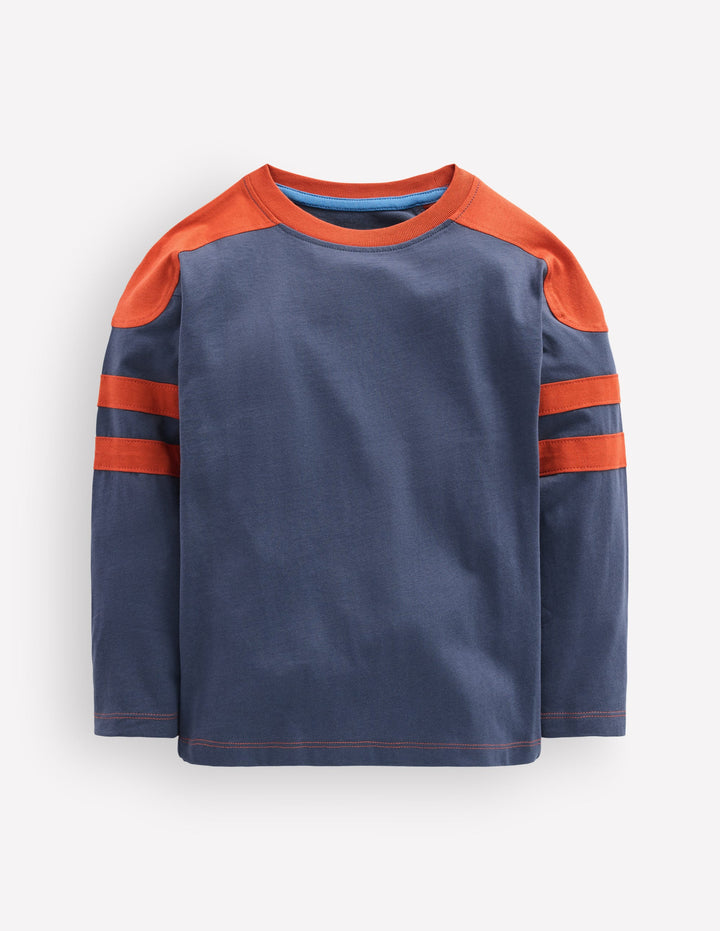 T-Shirt in Blockfarben-Marineblau