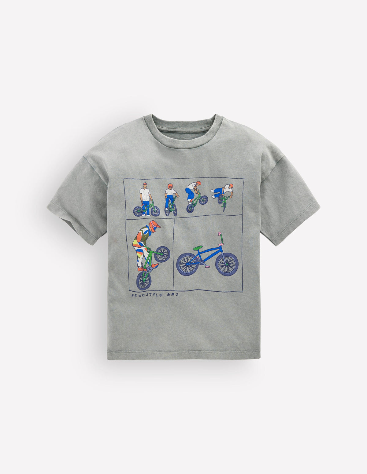 T-Shirt mit Druck-Bambusrohr Freestyle Fahrräder-1
