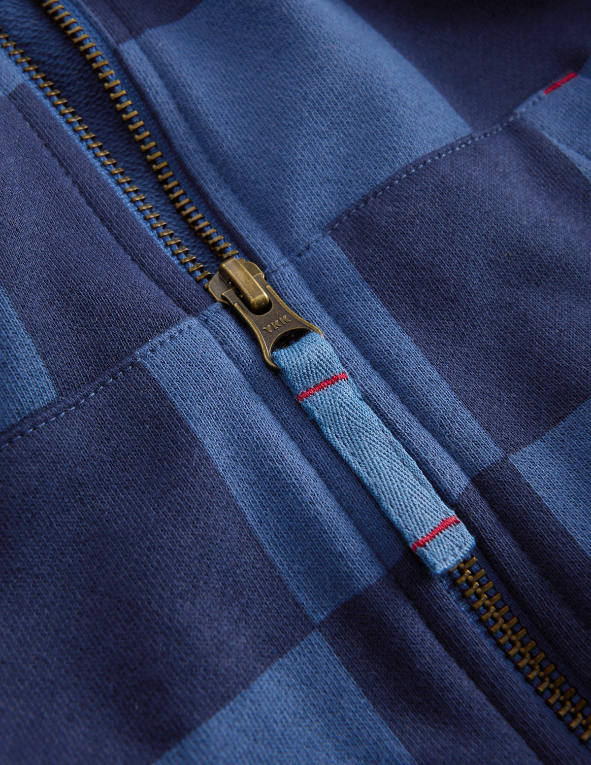 Printed Zip-through Hoodie-College Navy / True Denim - Image 3