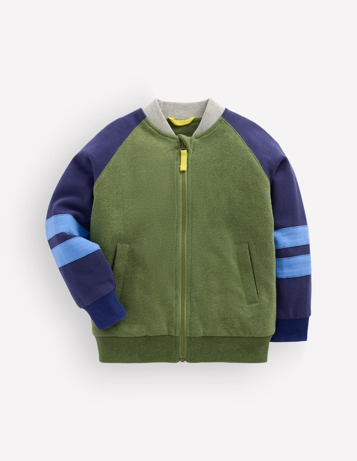 Bomberjacke mit Fleecefutter-Grün/Blau Color Blocking - Image 1