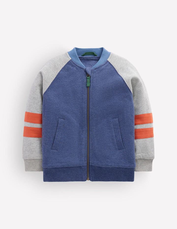 Bomberjacke mit Fleecefutter-Grau Meliert/Schuluniform-Marineblau