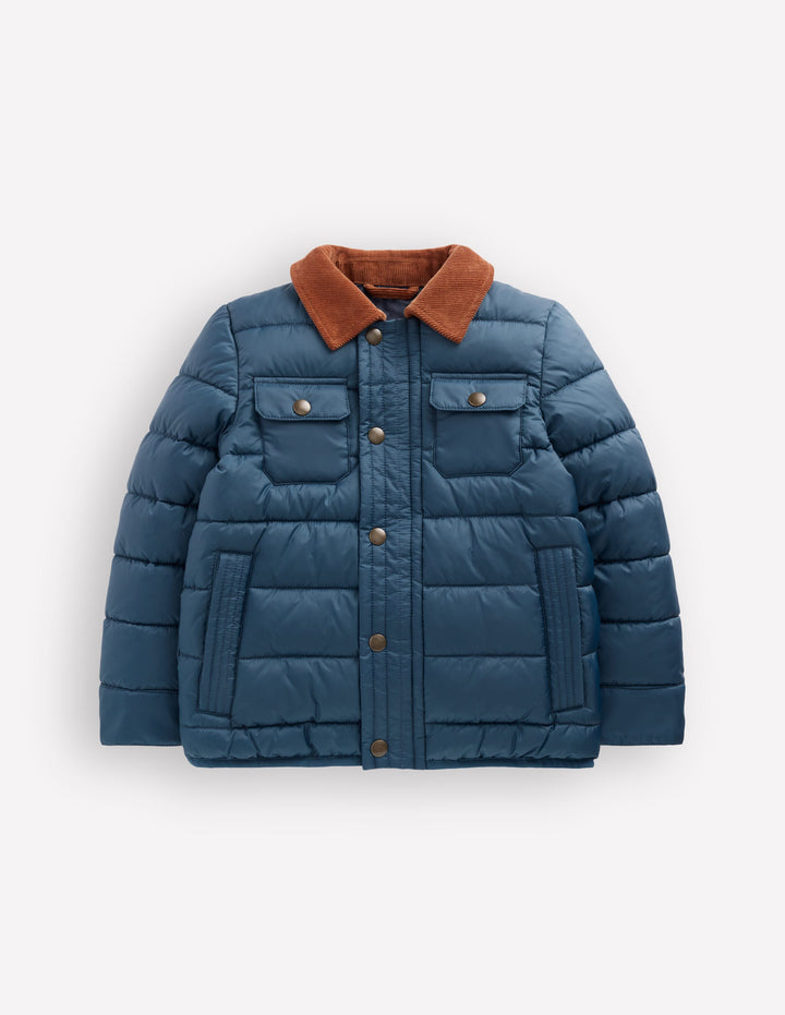 Baffle-Jacke mit kragen-Blau