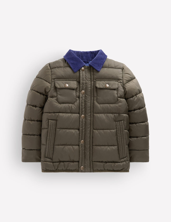 Baffle-Jacke mit kragen-Khaki
