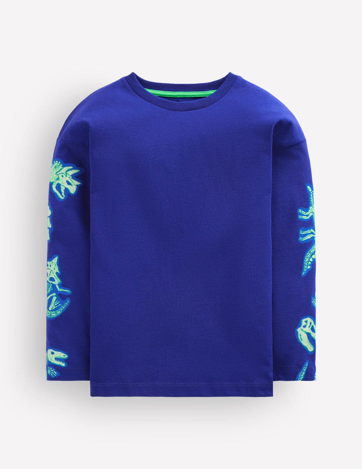 Front and Back Glow T-shirt-Bright Blue Dinos-1