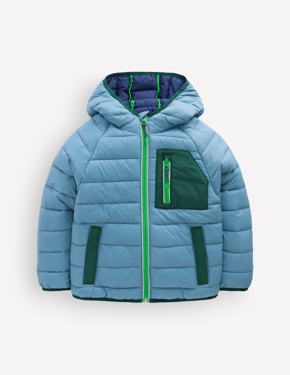 Bequem verstaubare, wattierte Jacke-Blau Aura - Image 4