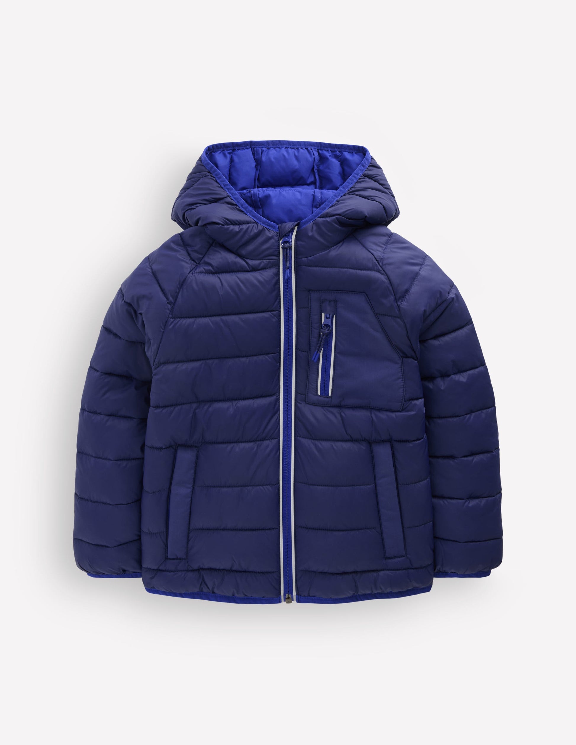 Bequem verstaubare, wattierte Jacke-Schuluniform-Marineblau-1