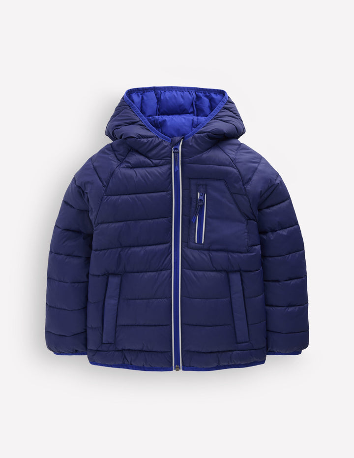 Bequem verstaubare, wattierte Jacke-Schuluniform-Marineblau