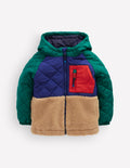 Veste matelassée en borg-Colourblock