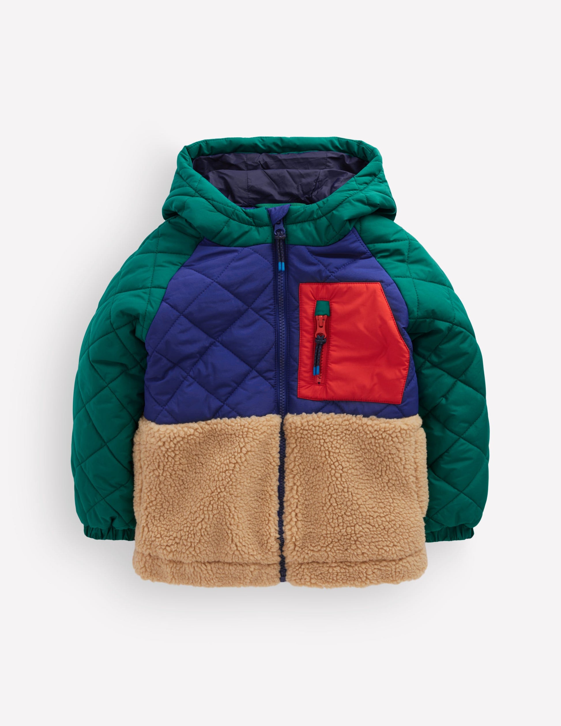 Veste matelassée en borg-Colourblock-1