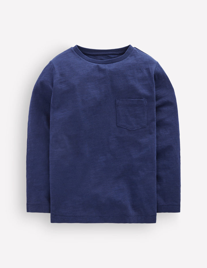 Langärmliges T-Shirt für den Alltag-Schuluniform-Marineblau