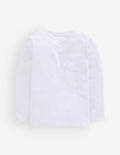 T-shirt pour tous les jours à manches longues-Blanc