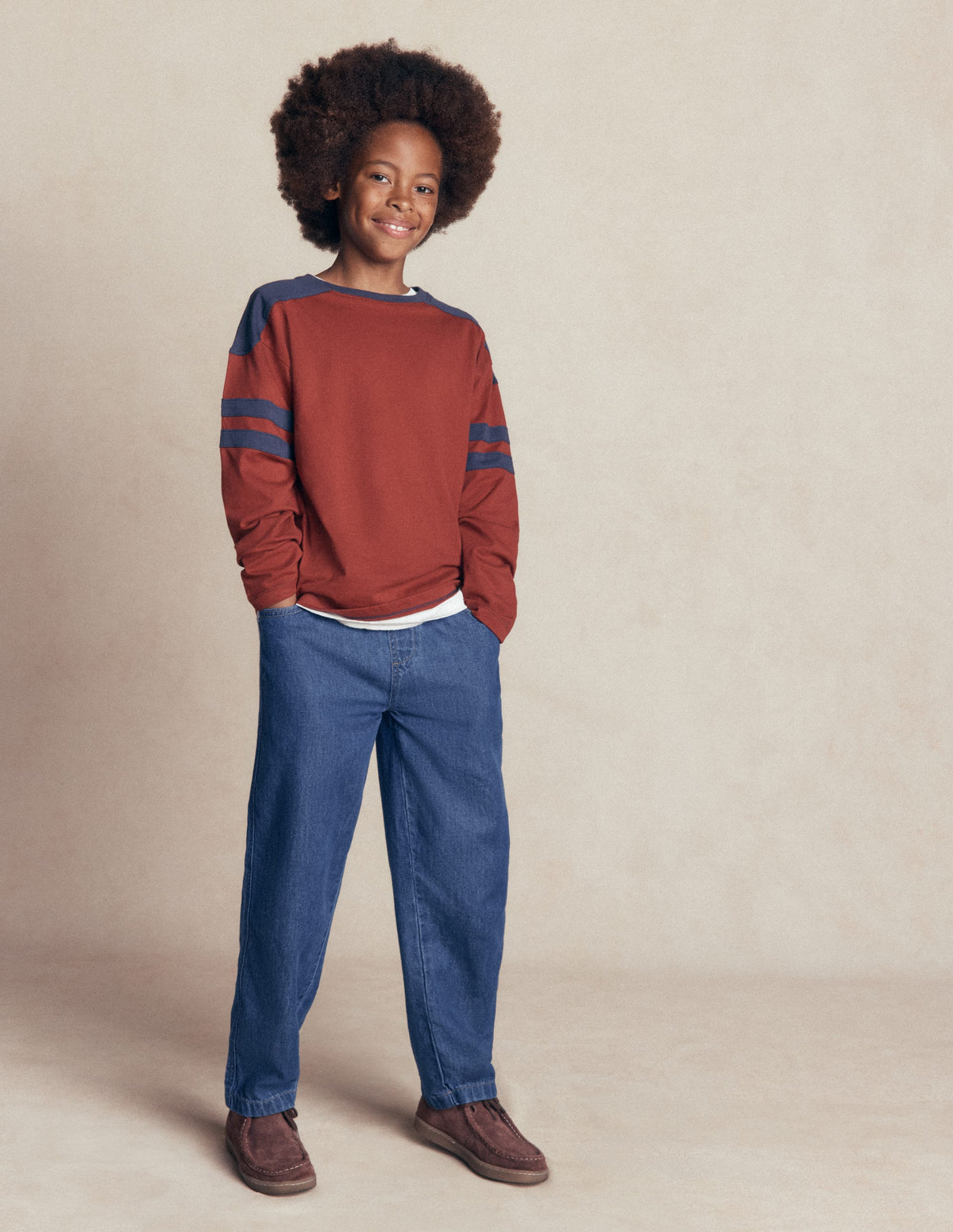 Pantalon droit simple-Délavage Vintage Léger-1