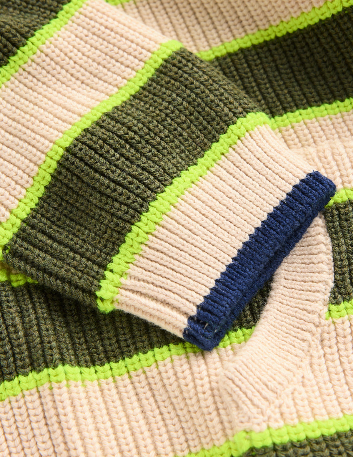 Sweat à capuche en coton épais-Rayé avoine/vert - Image 6