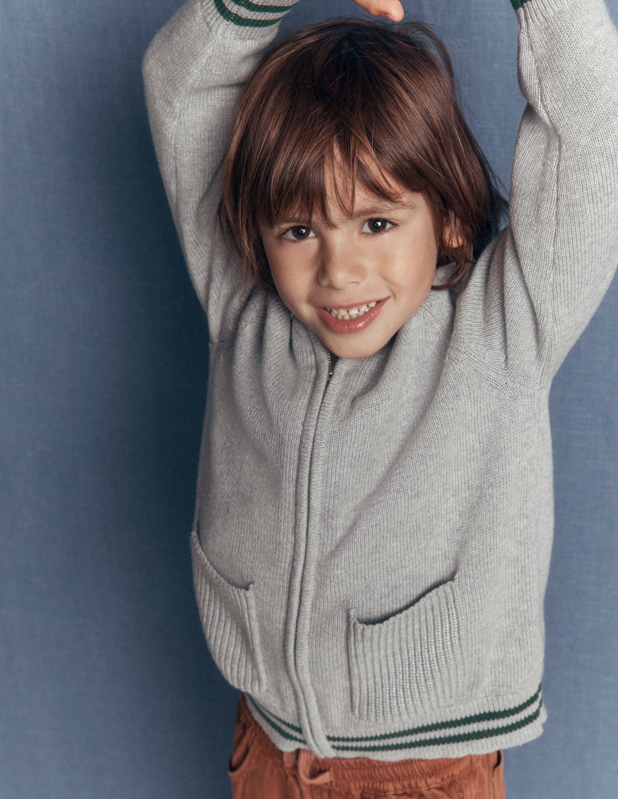 Smart Zip-through Jumper-Grey Marl - Image 2