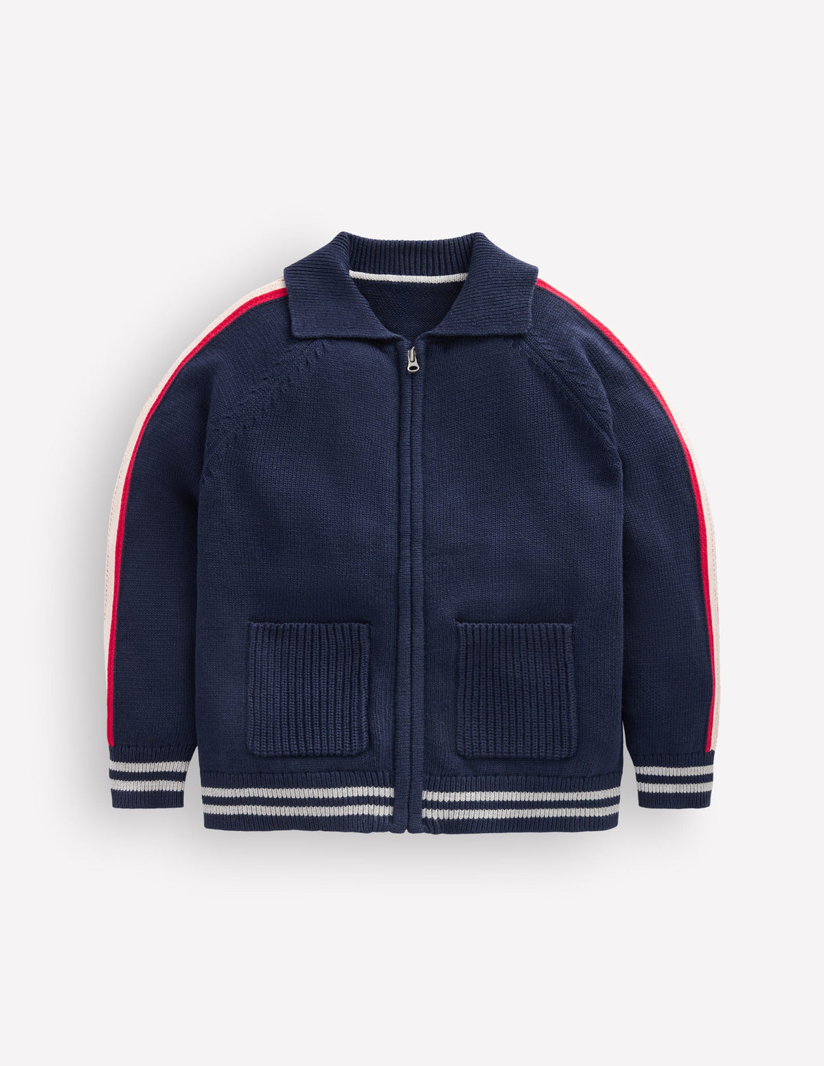 Pull élégant à fermeture zippée-Bleu Marine Chiné - Image 3