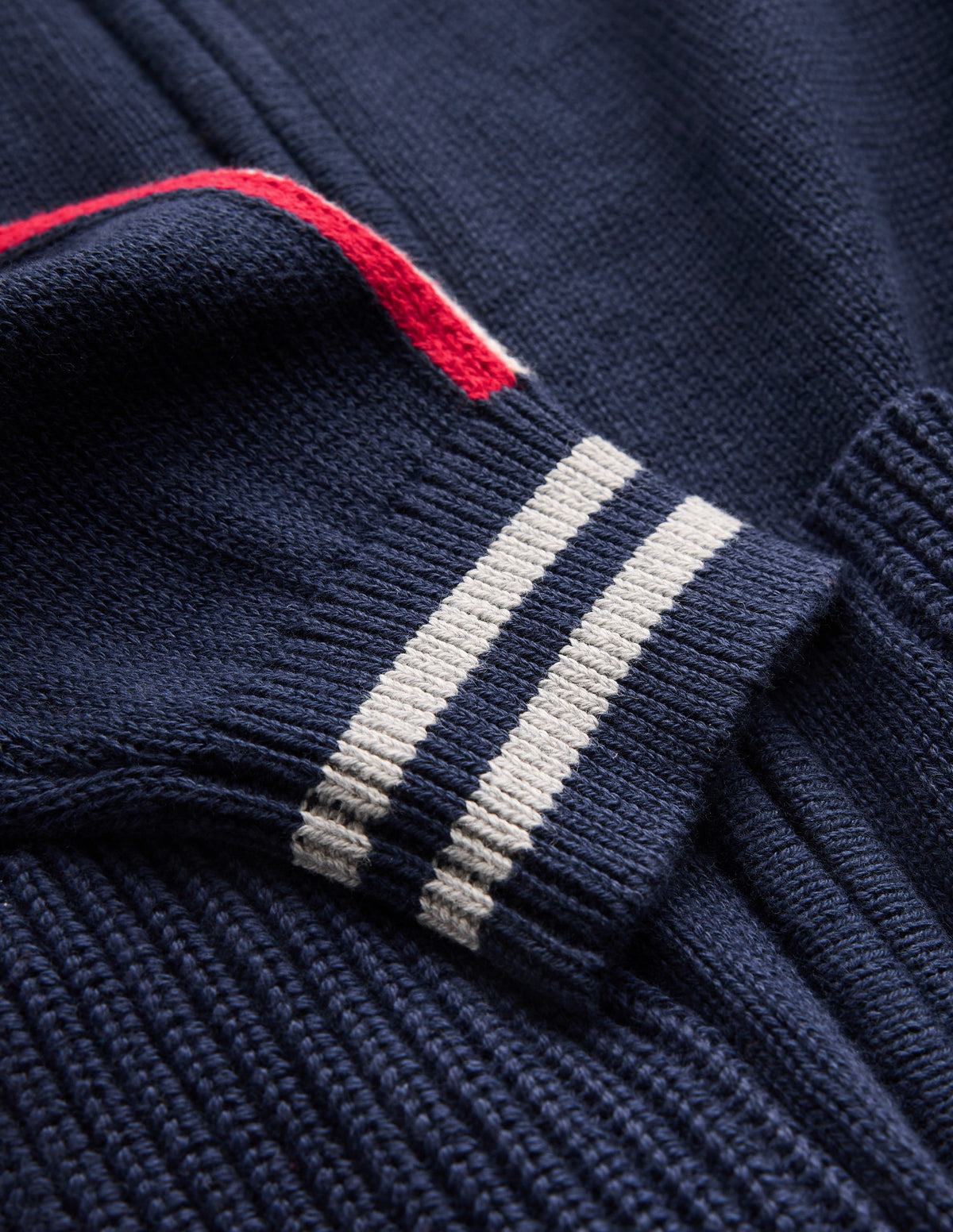 Pull élégant à fermeture zippée-Bleu Marine Chiné-5