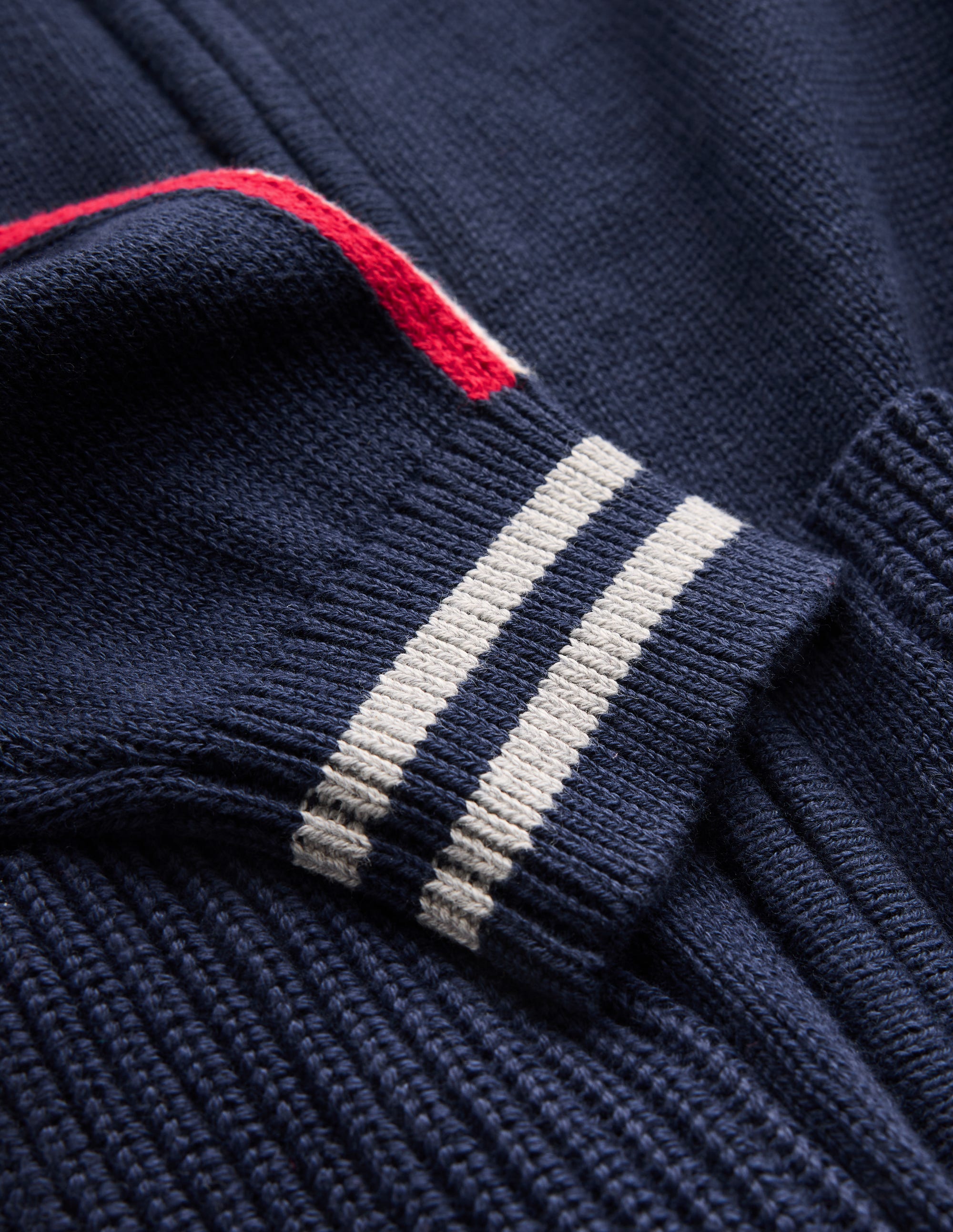 Pull élégant à fermeture zippée-Bleu Marine Chiné - Image 5