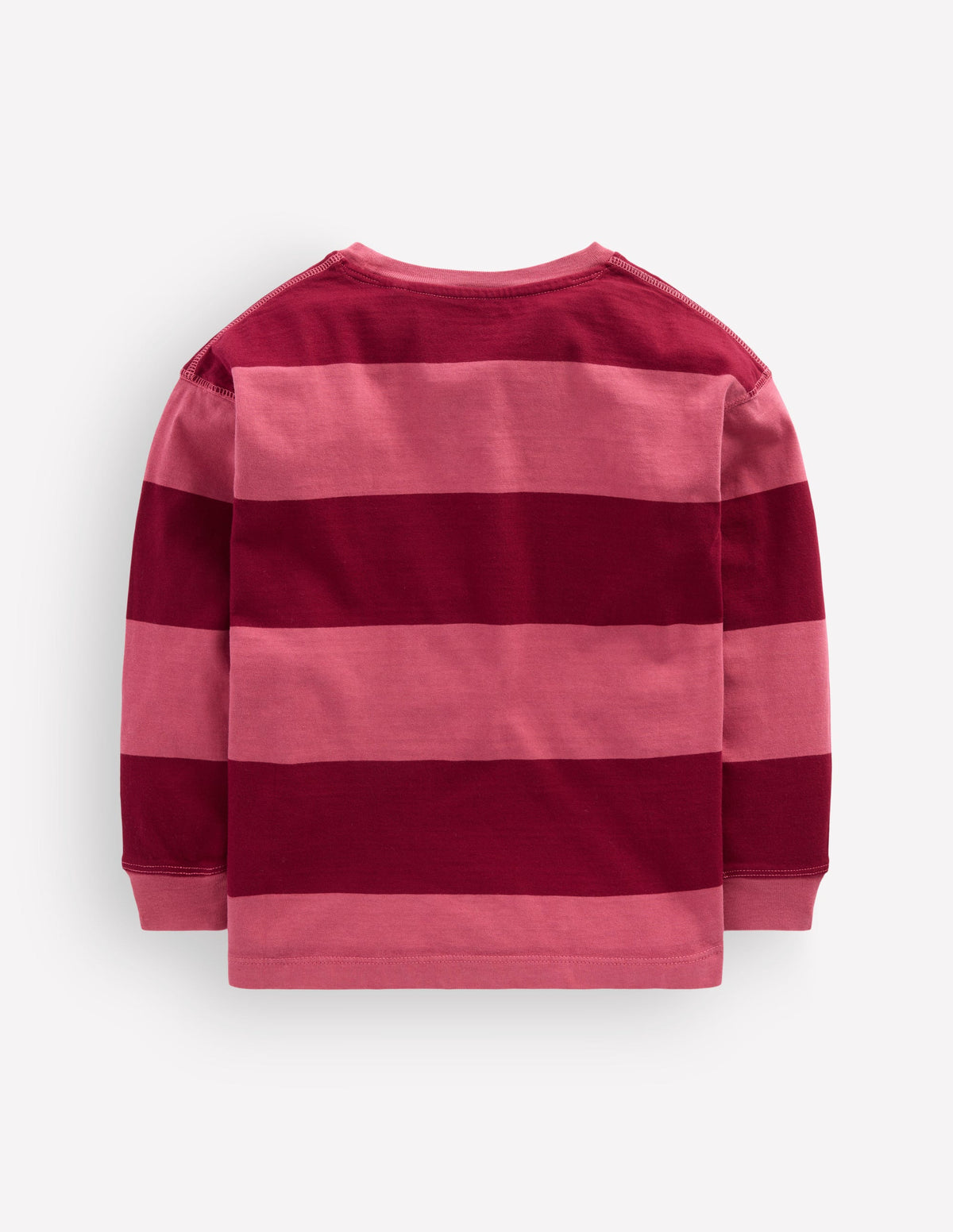 Stückgefärbtes Langarmshirt-Winter Puderrosa/Rubinrot-2