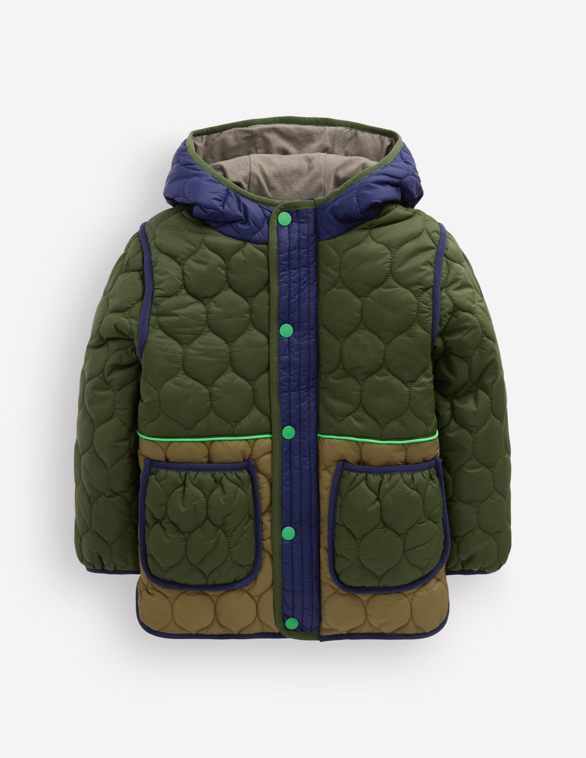 Steppmantel-Khaki, Blockfarben - Image 5